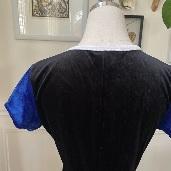 Vintage 90s 5*7*9 Colorblock Dress Spice Girls Black White Cobalt Blue S - Picture 5 of 8